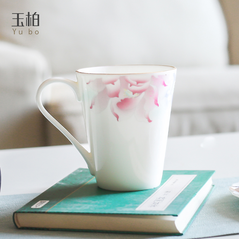 Jade cypress Japanese mark cup glass ceramic white porcelain creative glass ceramic keller cups