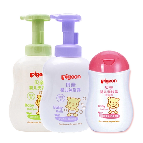 Pigeon, детский шампунь, гель для душа, увлажняющий питательный крем, комплект, 2 в 1, 500 мл, 3 шт