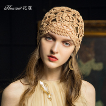 Flower lace beret spring and summer Korean version of tide sweet cute Baotou hat casual Joker wool hat children Spring