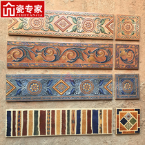 Living room skirting line waveguide tile retro brick waist line door stone entry corridor entrance antique brick threshold stone
