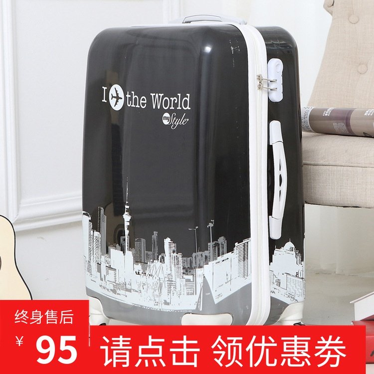 Travel Suitcase Han Edition Cute Personality Graffiti Small Suitcase College Student Male And Female Child Pull-Lever Box Little Fresh