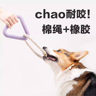 Pet Dog Toy Interactive Tug-Of-War Pull Ring Teething Rope Teeth Cleaning Durable Chew Outdoor Training Boredom Buster