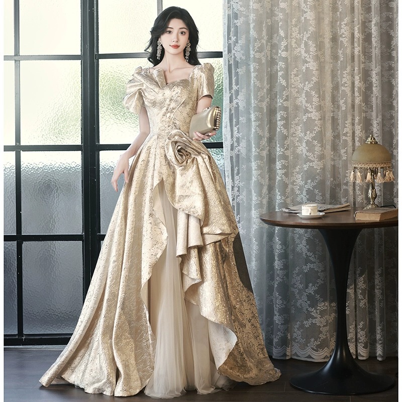 Hostess Evening Dress Annual Meeting Light Luxury Niche High-End Banquet Elegant Socialite Birthday Coming-Of-Age Ceremony Princess Dress Performance