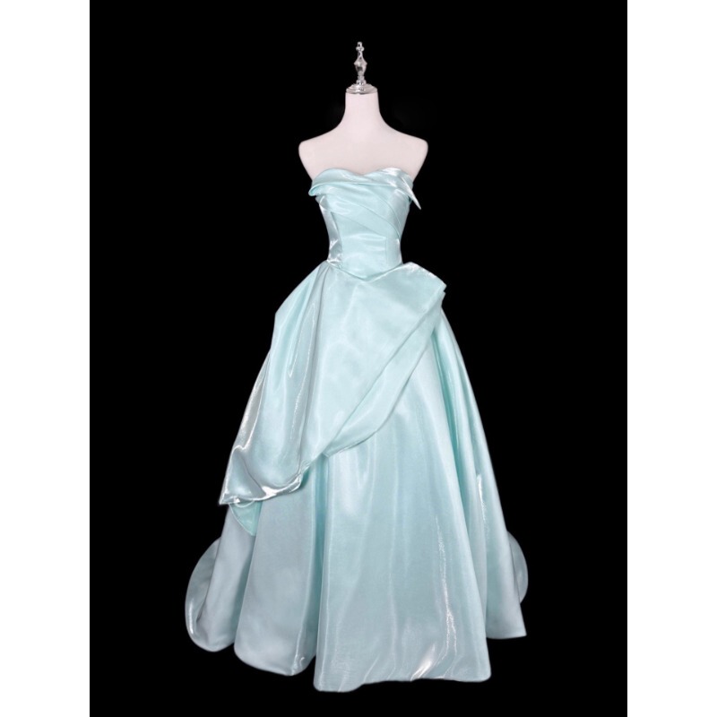 Blue Evening Dress for Coming-Of-Age Ceremony 2026 New Style High-End Student Day Stunning Princess Dress for Hosting Annual Meeting