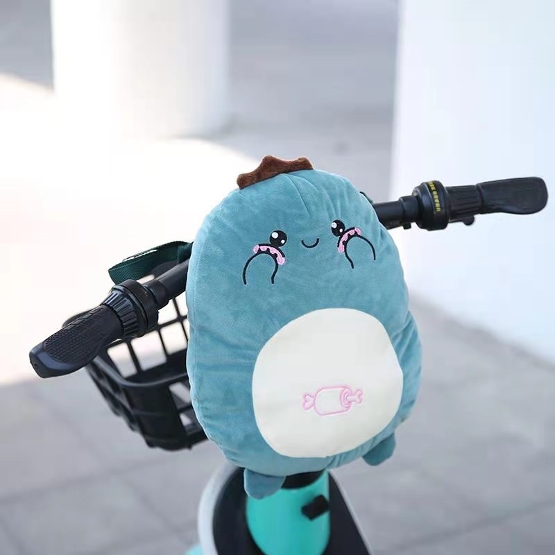 Electric car anti-collision head protection pad doll plush toy baby child seat electric car front soft bag artifact