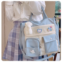 jk packet bag summer girls skew satchel large capacity ins canvas wind handbag student brief djosen ensemble single shoulder bag