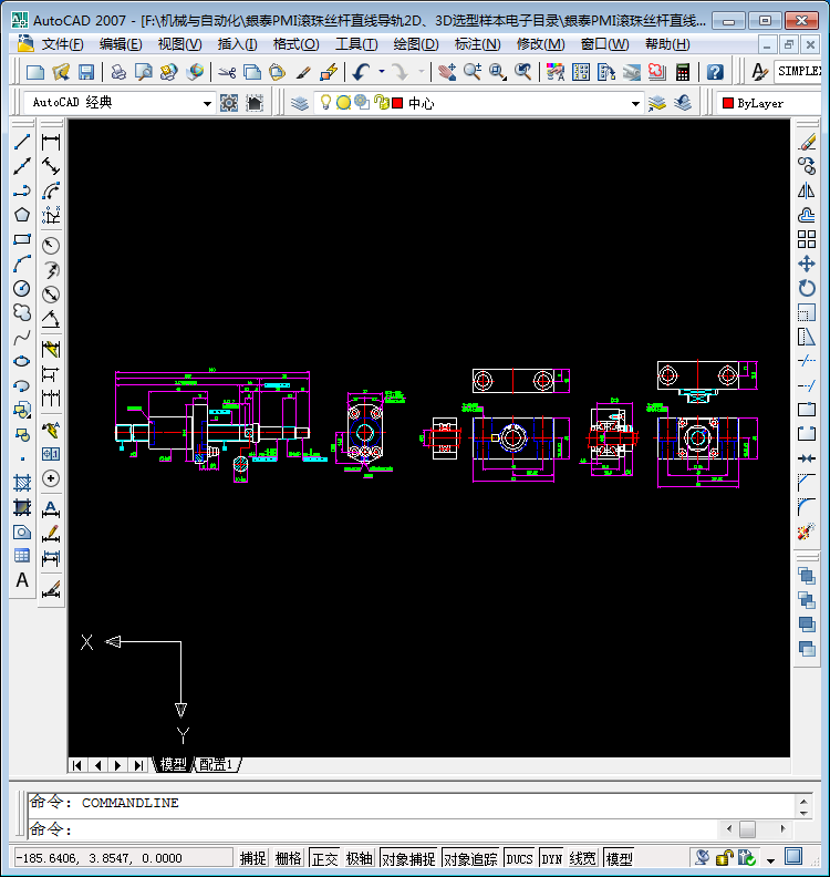 银泰PMI线轨/滚珠丝杠/直线模组3D模型/DWG+STEP+PDF