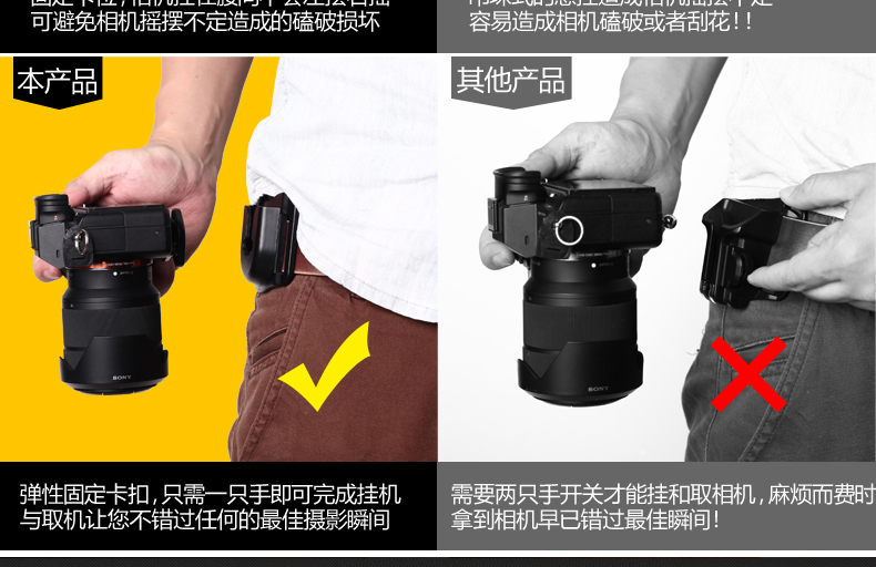 Vành đai khóa SLR camera vi đơn dây đeo thắt lưng khóa dây đeo chống đào thải vành đai khóa treo leo đai cưỡi nhiếp ảnh ngoài trời với túi - Phụ kiện máy ảnh DSLR / đơn chân máy quay phim