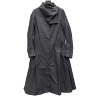 Sandy Label New Dark Grey Sere-серая нерегулярная плащная плащ средней длины