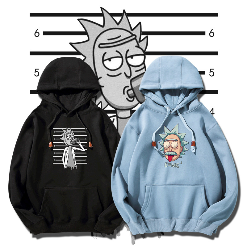 Rick and Morty Sweatshirt for Men, Long-Sleeved, Breathable, Loose-Fitting, Warm Pullover Hoodie Jacket