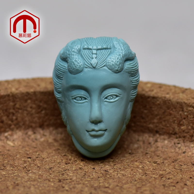 Mulina turquoise pendant Wen play live Hubei natural ore dragon female necklace men and women Bodhi DIY accessories