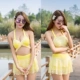 Phong cách mới áo tắm xẻ tà nữ váy bikini gợi cảm tập hợp võ sĩ bảo thủ mùa xuân nóng đồ bơi hàn quốc - Bikinis