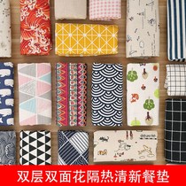 Primary School Lunch Meals Cloth Dining Mat Cloth Washable collapsible cotton linen rectangular dining mat washable and convenient