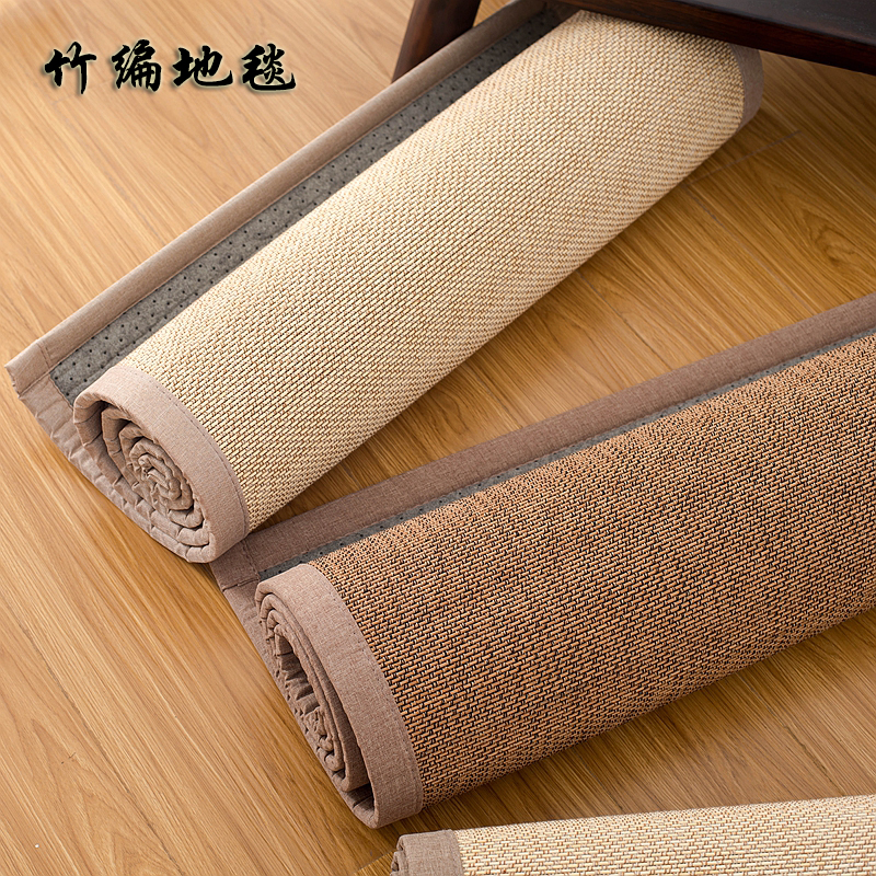 Day-style bamboo rattan knitted carpet floating window cushion summer balcony floating window mat set to make window sill modern minimalist tatami mat