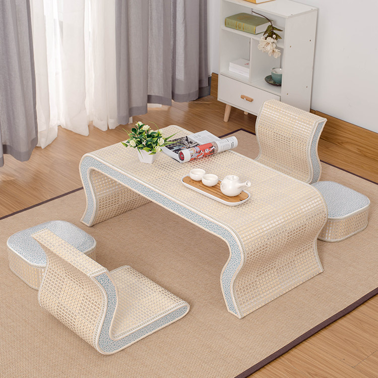 Simple modern Japanese and Korean tatami bamboo rattan woven mini bay window small low table floor terrace coffee table Guoxue Kang table