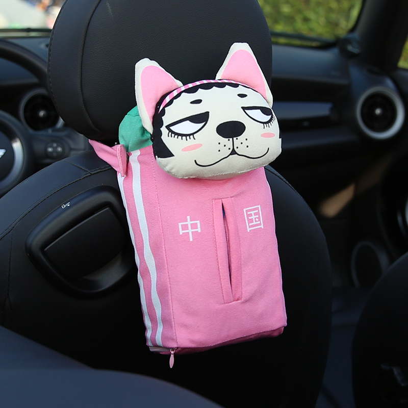Cartoon car tissue box cute armrest box paper drawer hanging car drawer car interior decoration supplies