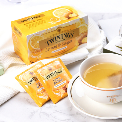 川宁/twinings 柠檬干姜茶花草茶 进口英国花茶茶叶茶包25片*2