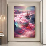 Розовая облако морское ход поперечного удара новое крыльцо для гостиной плохое издание слегка мечта о вышивке Wonderland