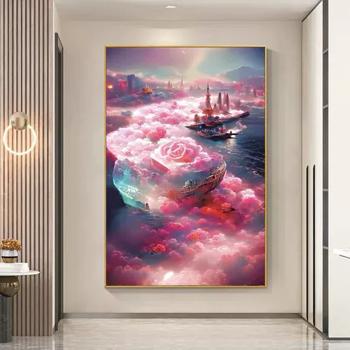 Розовая облако морское ход поперечного удара новое крыльцо для гостиной плохое издание слегка мечта о вышивке Wonderland