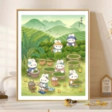 Новый чай, собирающий кроличьи кросс-стежк 2025 Новая высококачественная гостиная маленькие кусочки крыльца для спальни, заживляющая вышивка