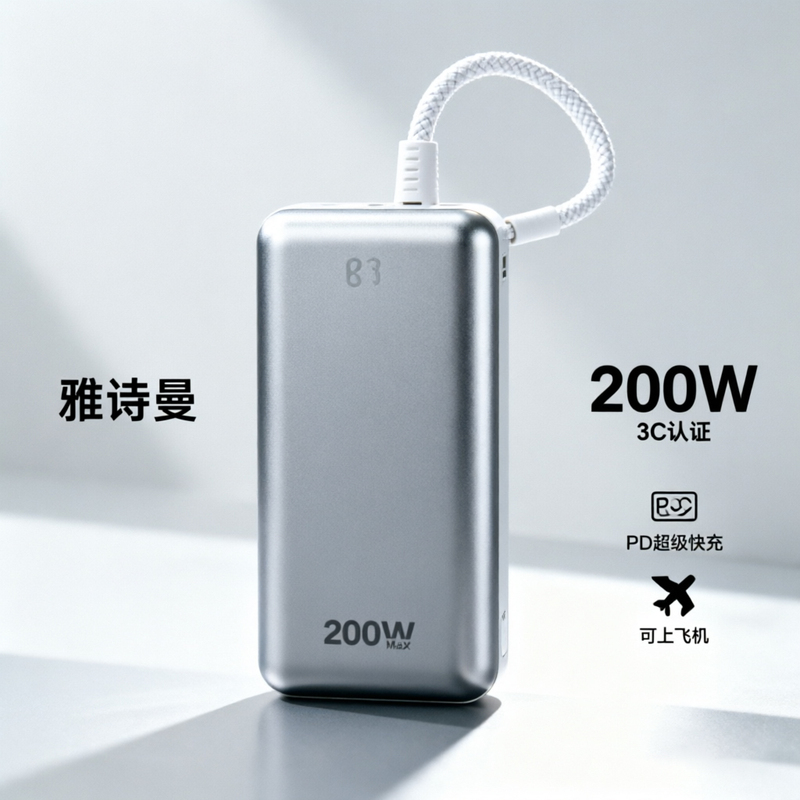 Yashiman 200W Outdoor Portable Power Bank with 3C Certification, Pd Super Fast Charging, Large Capacity, Suitable for Carry-On Use