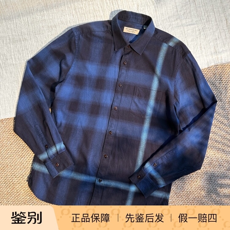 99 New Burberry Bbr Burberry Pure Cotton Classic Plaid Long-Sleeved Shirt for Men 99 New Burberry Bbr Burberry Pure Cotton Classic Plaid Long-Sleeved Shirt for Men