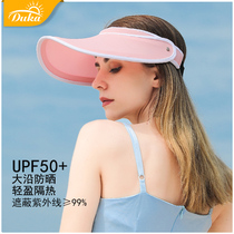 Du card summer sun protection hat female outdoor UV hat empty top face cover sun hat Korean version of Wild sun hat