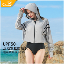 Du card sunscreen clothes women 2021 summer New Ice Silk thin short UV protection long sleeve shawl sunscreen coat