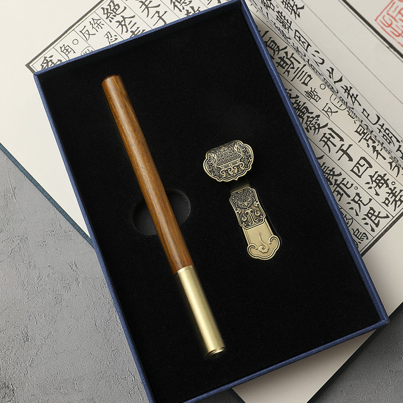 Cultural and creative gifts custom lettering printing logo mahogany creative high-end signature pen U disk gift box set student special office business men and women school corporate event souvenir gift