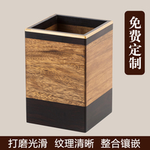 Jin Sinan red wooden pen holder ebony wood handicrafts business office Chinese creative ornaments high-grade practical Chinese style Enterprise company commemorative gift custom lettering logo
