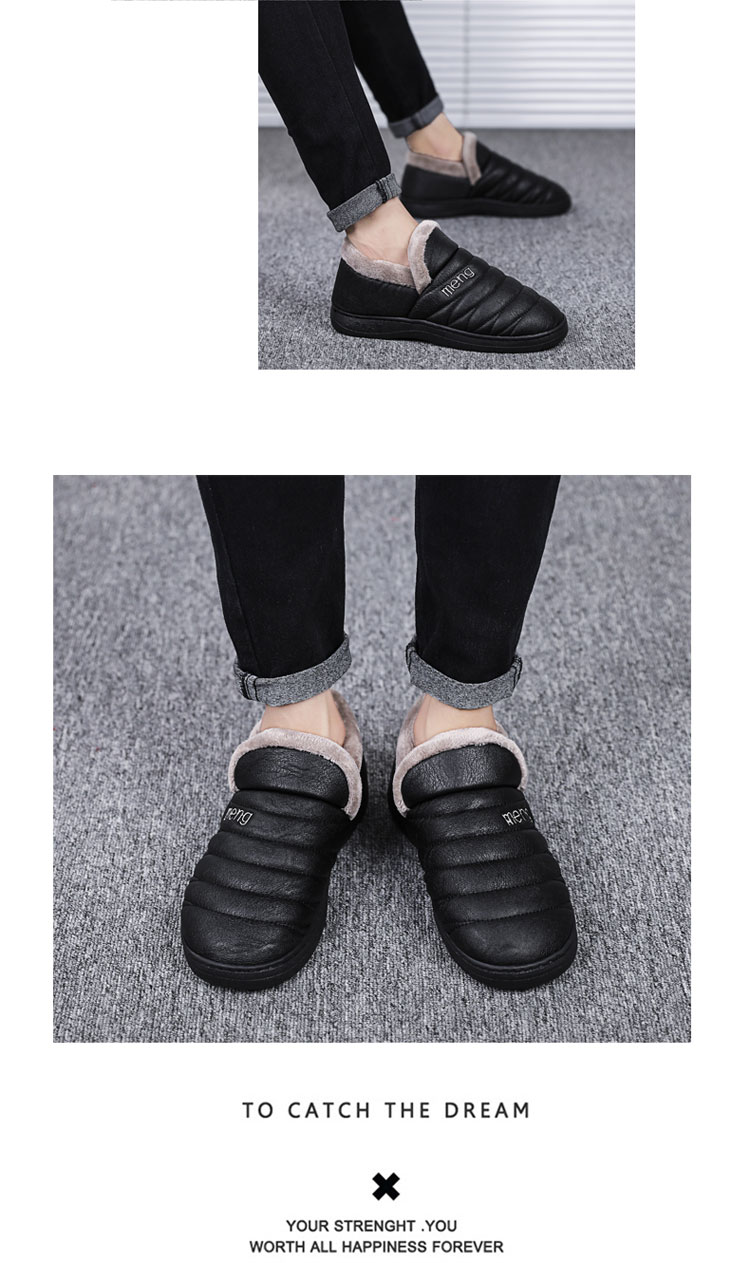 Giày cotton tuyết nam mùa đông 45 cộng với size nhung ấm áp 46 đôi giày lười thấp 47 giày đế rộng cho nam khogiaythethao