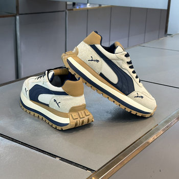 Trendy Men's Shoes Winter Versatile White Casual European Style Sneakers Men's Height-Increasing Dad Shoes Trendy Shoes