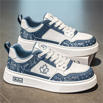 Men's White Sneakers 2026 New Spring Model Student Casual Niche Design Board Shoes Men's Height-Increasing Non-Slip Sports Trendy Shoes