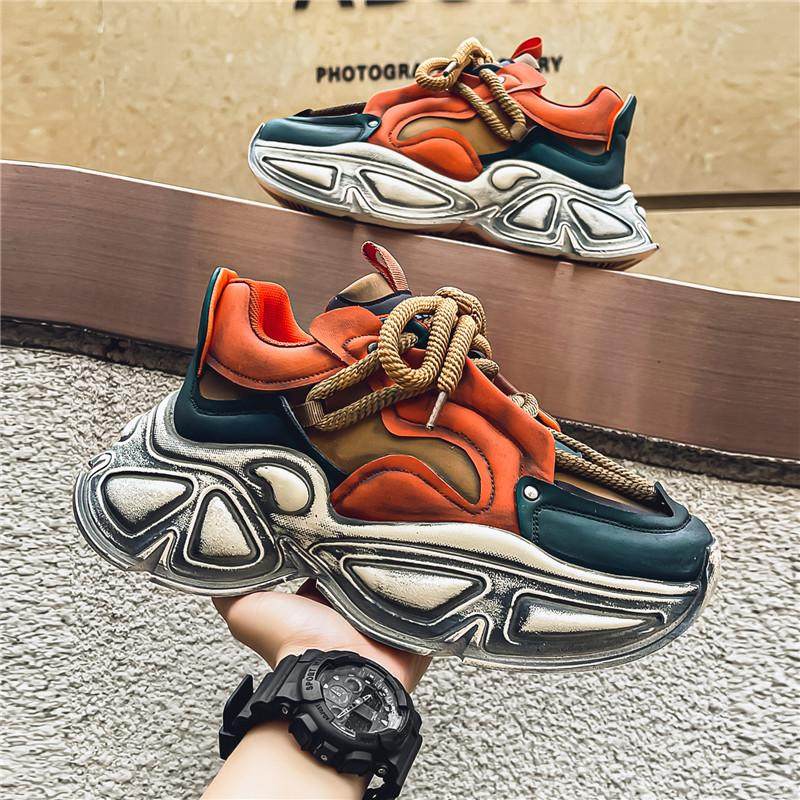 Puda Brand Men's Shoes 2026 New Winter Hong Kong Trendy Thick-Soled Dirty Casual Youth Sports Dad Shoes