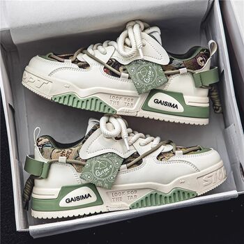 Trendy Men's Shoes 2026 New Winter Versatile Thick-Soled Casual Sneakers Men's Height-Increasing White Sports Trendy Shoes