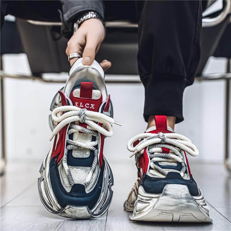 Puda Brand Men's Shoes 2026 New Winter Hong Kong Trendy Thick-Soled Dirty Casual Youth Sports Dad Shoes