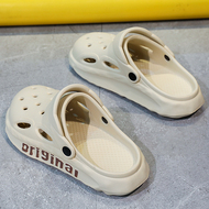 Giày Croc Nam Mùa Thu Áo Khoác Ngoài Chống Trơn Trượt Dép Phòng Điều Hành Đế Dày Slip-On Cảm Giác Nhẹ Bao Đầu Thể Thao Dép Đi Biển dép le