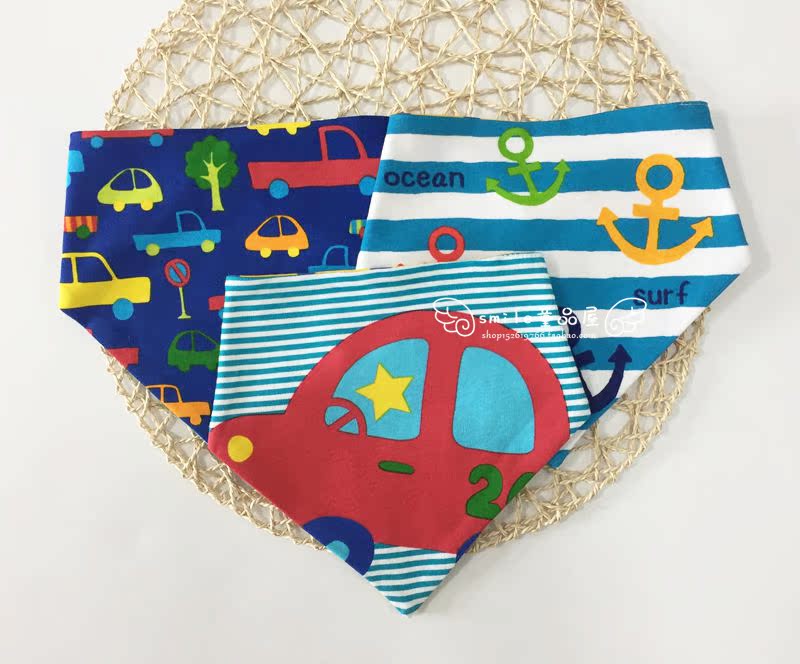 Japanese pure cotton baby triangular towel baby cartoon shape surrounding pocket (1 dress)