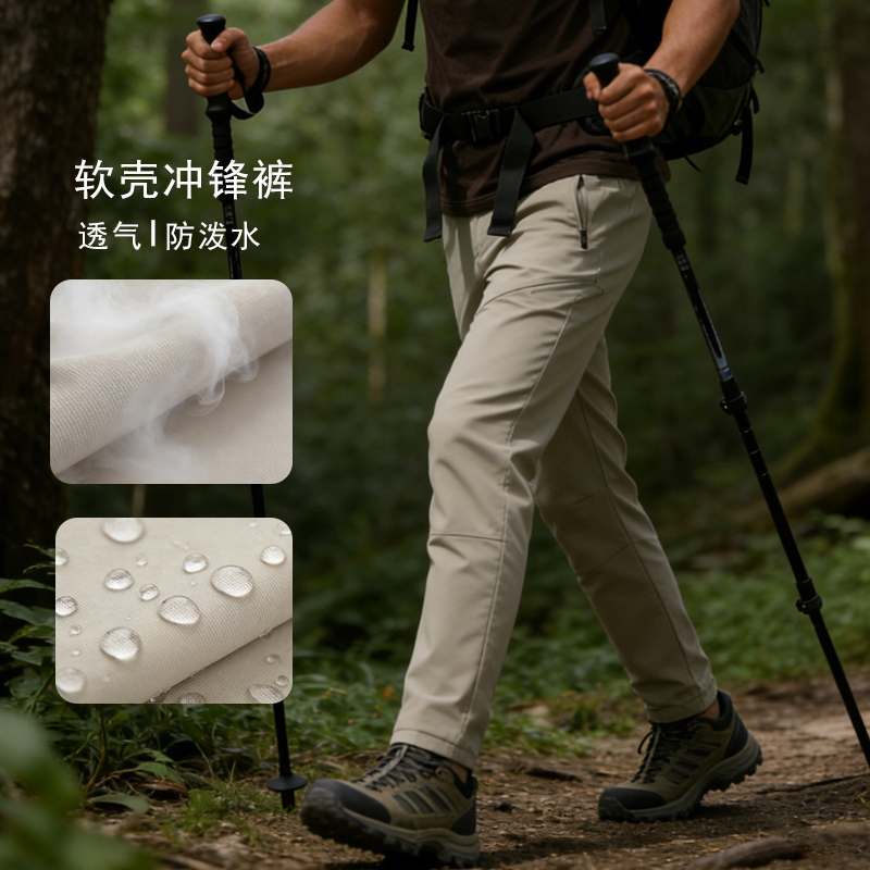 Spring, Summer, and Autumn Quick-Dry Outdoor Sports Men's Hiking and Mountaineering Softshell Running Casual 3D Cut Breathable Long Pants Spring, Summer, and Autumn Quick-Dry Outdoor Sports Men's Hiking and Mountaineering Softshell Running Casual 3D Cut Breathable Long Pants