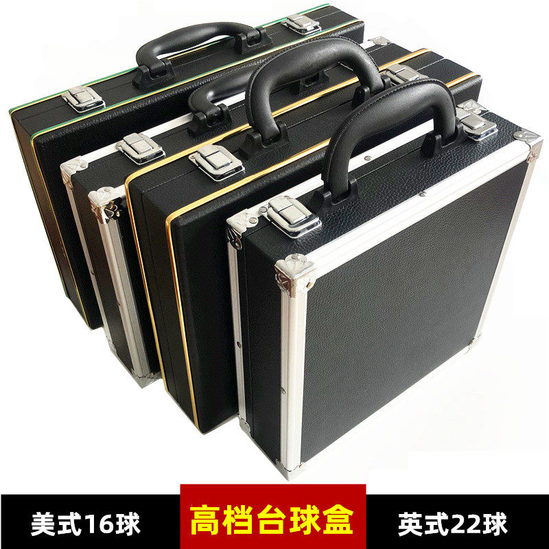 Table Tennis Subbox American Black Octaaluminum Case 16 Ball Inform Division Knock 22 Ball Containing Case Leather Wood Table Tennis Supplies Leather Case