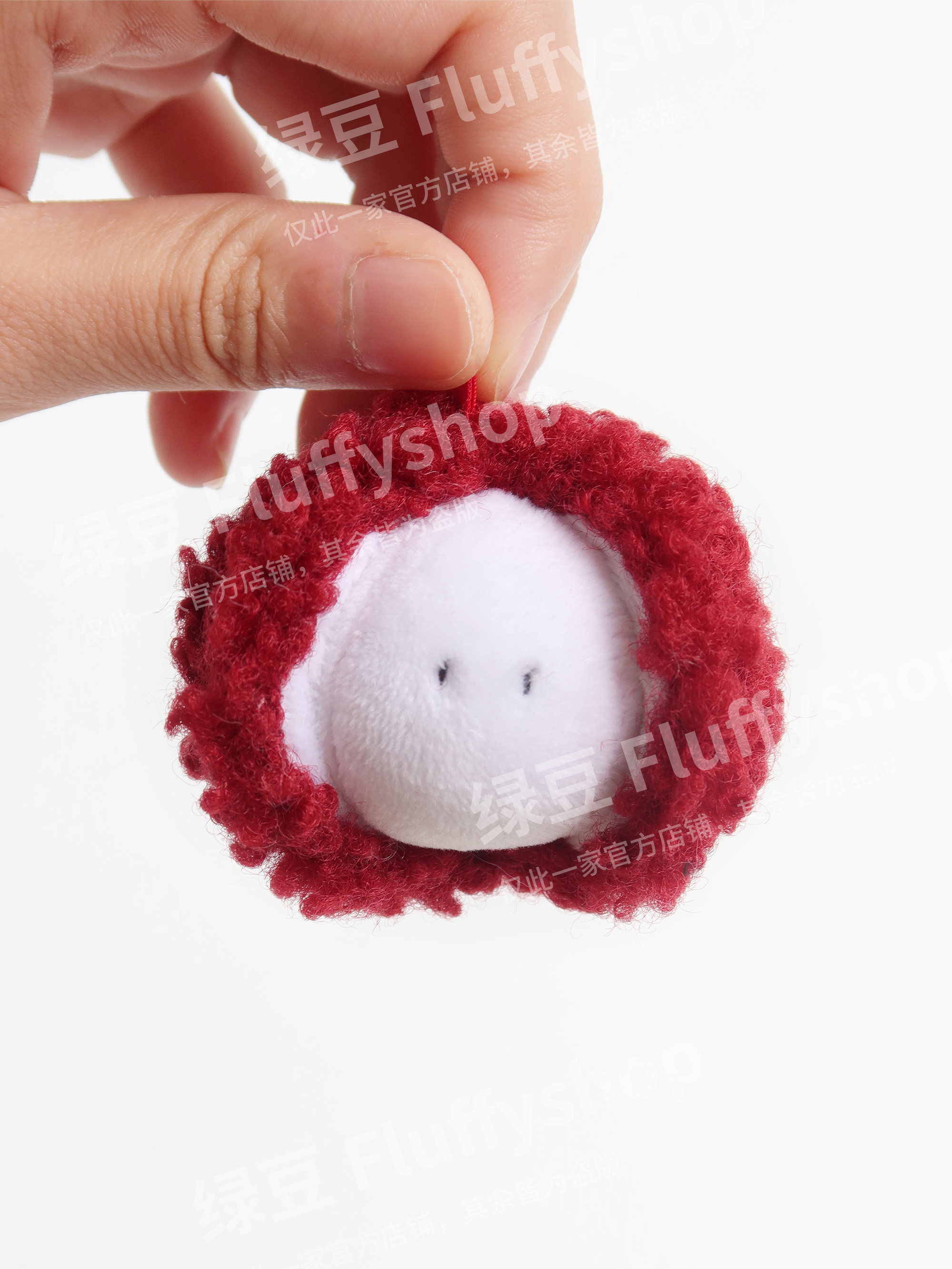 LUDO Bald Fruits Lychee Plush Keychain detail image