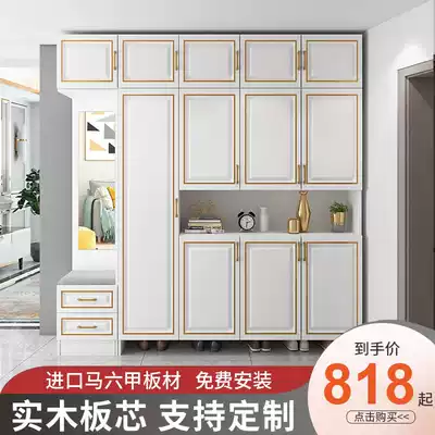 Shoe cabinet Household door entrance cabinet Simple modern entrance door large capacity overall one-piece wall custom foyer cabinet