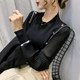 2021 new autumn and winter sailor suit chiffon bottoming shirt women's spring and autumn fashion western style long-sleeved inner shirt top