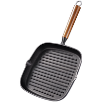 Beau friture en acier allemand trois-quatre-acier sans enduction de la chaudière de fond de la poêle à plat Home Bull Pickpocket Frying Pan Fried Steak Special Pan