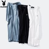 Playboy, мужская летняя хлопковая универсальная брендовая базовая приятная телу футболка с коротким рукавом, в корейском стиле