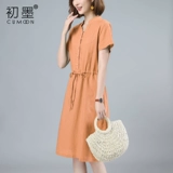 Летнее тонкое платье, дизайнерская юбка для матери для отдыха, из хлопка и льна, 2025 года, французский стиль, тренд сезона, яркий броский стиль