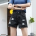 Quần short denim nữ eo cao 2020 mùa hè mới rộng chân siêu ngắn Phiên bản Hàn Quốc của quần lửng ống rộng sinh viên hoang dã a - Quần short