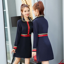 2021 Spring and Autumn Winter Mid-length new Korean version of popular long-sleeved dress womens small slim slim slim