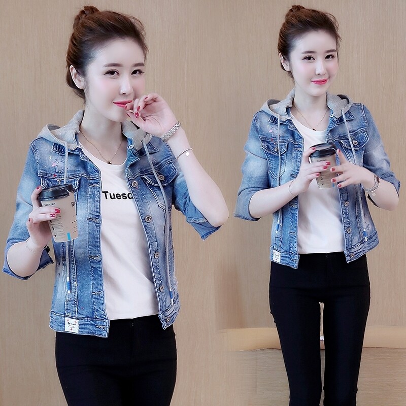 Denim Blouse Jacket Short Jacket Lady Early Spring Fall Casual 100 Hitch 2022 New Little Sub Fashion Temperament