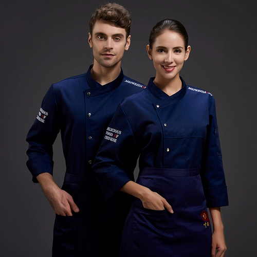 Шеф -повар с семиточниками осенний и зимний мужской западный ресторан кухонный шеф -повар